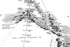 Map showing Amundsen's route to the pole, Oct–Dec 1911. The depots marked at 80, 81 and 82° were laid in the first season, Feb–March 1911. Shackleton's 1908–09 route, as followed by Scott, is to the right. Credit: Gordon Home; public domain.Map showing Amundsen's route to the pole, Oct–Dec 1911. The depots marked at 80, 81 and 82° were laid in the first season, Feb–March 1911. Shackleton's 1908–09 route, as followed by Scott, is to the right. Credit: Gordon Home; public domain.