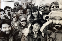 Crew of Ocean Drilling Program marine technicians who sailed on Leg 113 to the Weddell Sea, Antarctica, December 25, 1986 to March 11, 1987. Port calls were Punta Arenas, Chile to Stanley, Falkland Islands. Dawn is in middle rear of group.